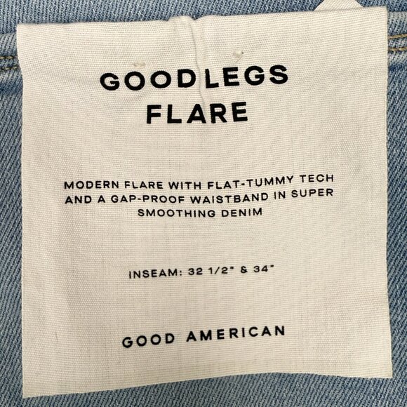 NWT GOOD AMERICAN Good Legs Flare Mid Rise Jeans INDIGO390 | Size 15 - Picture 8 of 12